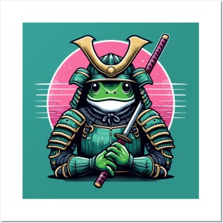 Samurai frog, japanese frog art Posters and Art